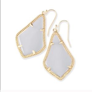 Kendra Scott Slate Catseye/Gold Drop Earrings